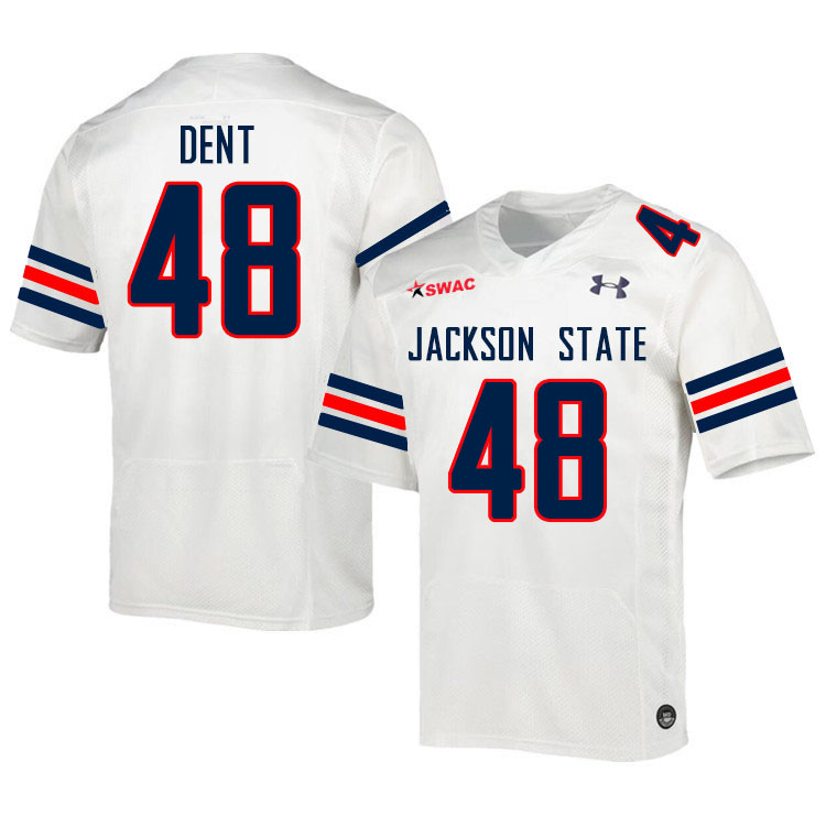 Jackson State Tigers #48 Kevin Dent College Football Jerseys,Uniforms-White